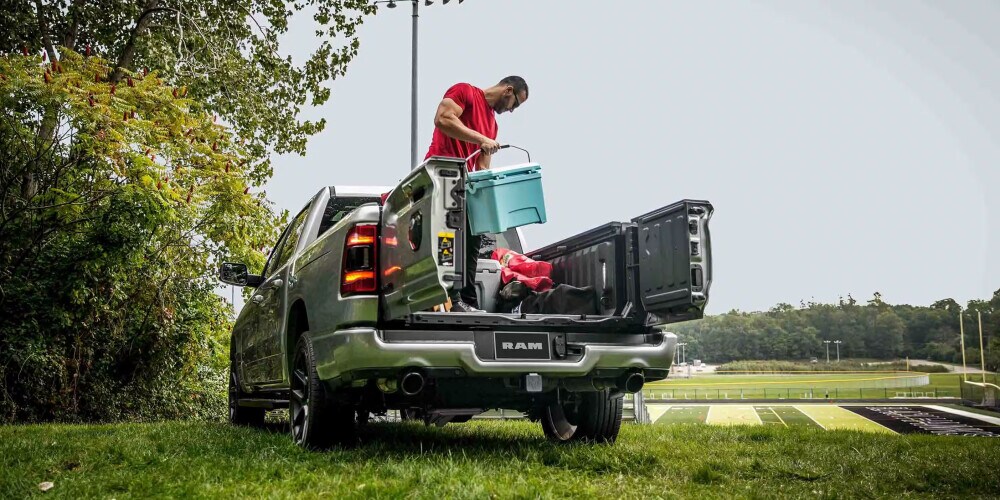 2024 RAM 1500 parked by football field