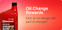 Oil Change Rewards.
Earn an oil change with paid oil changes.