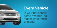 Every Vehicle in your household earns rewards, no
matter what make or model.