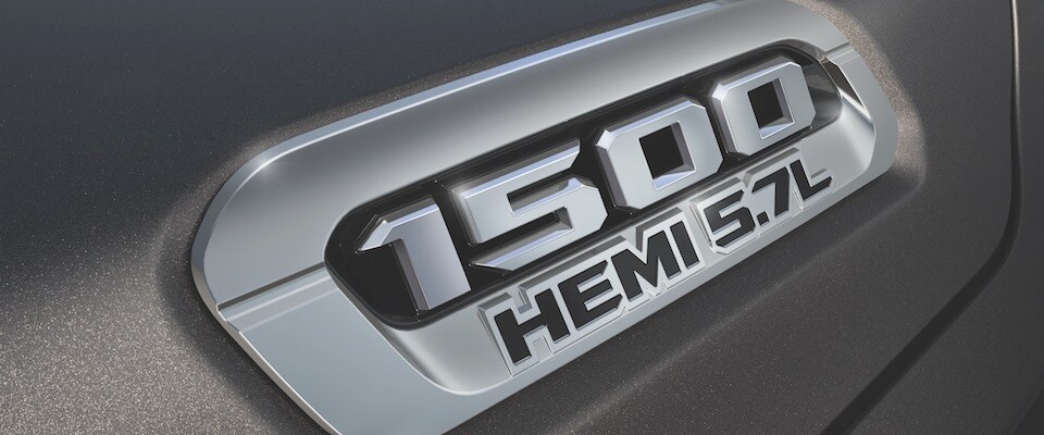 2019 Ram 1500 HEMI 5.7L Logo The HEMI 5.7L logo on the 2019 Ram 1500