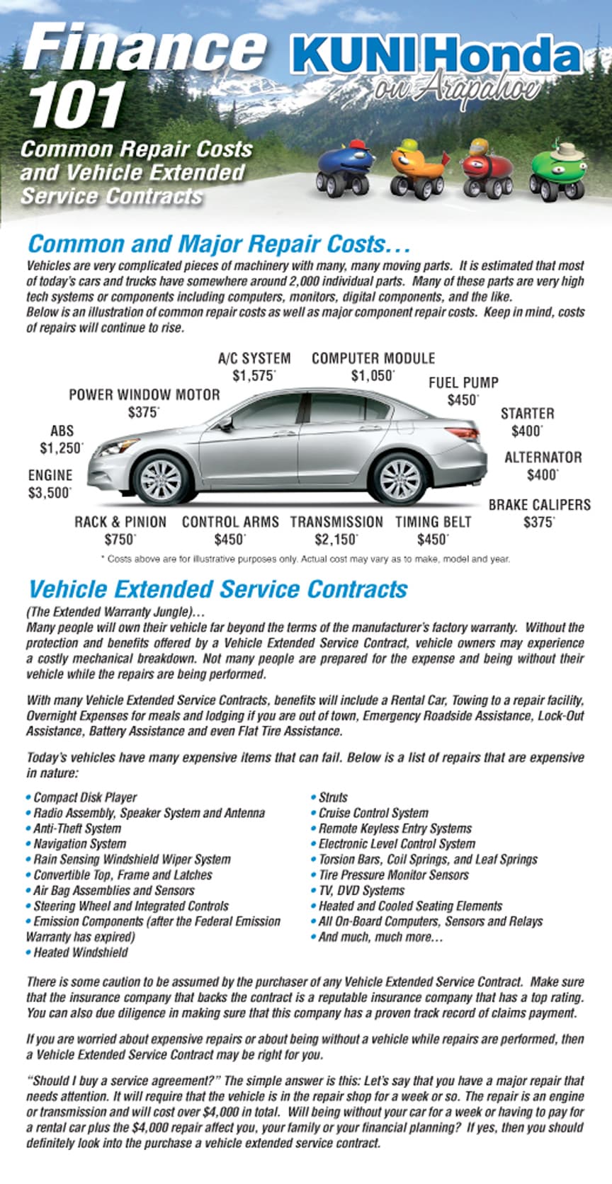 Honda vehicle service contract refund