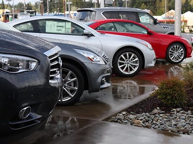 Great lineup of Infiniti's right on our beautiful patio.
