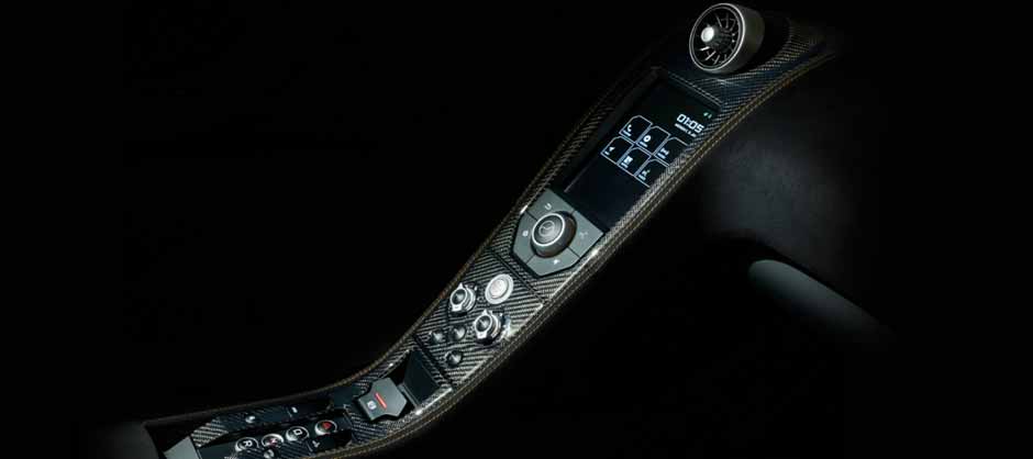 All Carbon Interior switch panels available at Mclaren Beverly hills