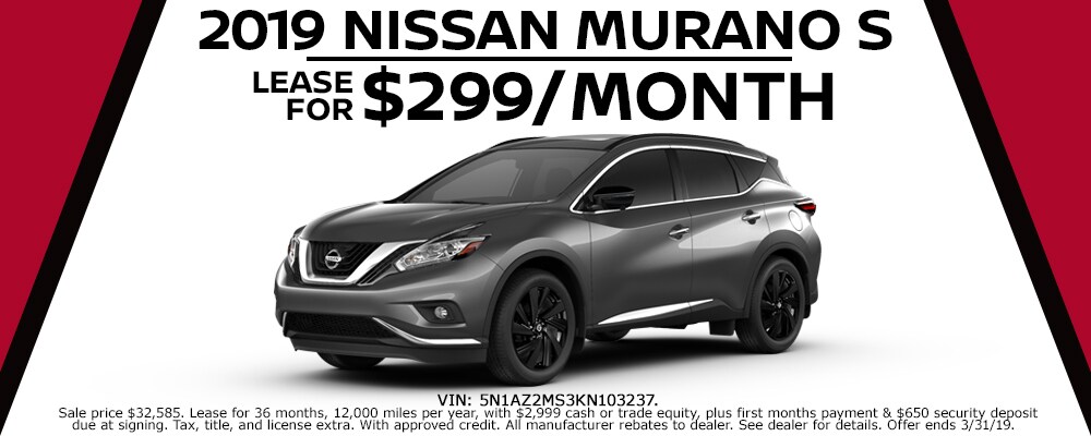 New 2019 Nissan Murano lease deals at Council Bluffs Nissan dealership near Papillion