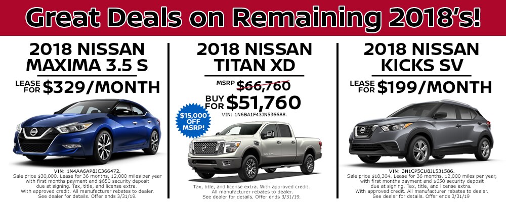 New 2018 Nissan msrp discounts purchase offers & lease deals at Council Bluffs Nissan dealership near Bellevue
