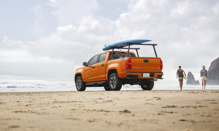 2021 Chevy Colorado parked on beach
