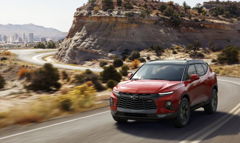 2022 Chevy Blazer exterior driving through a desert