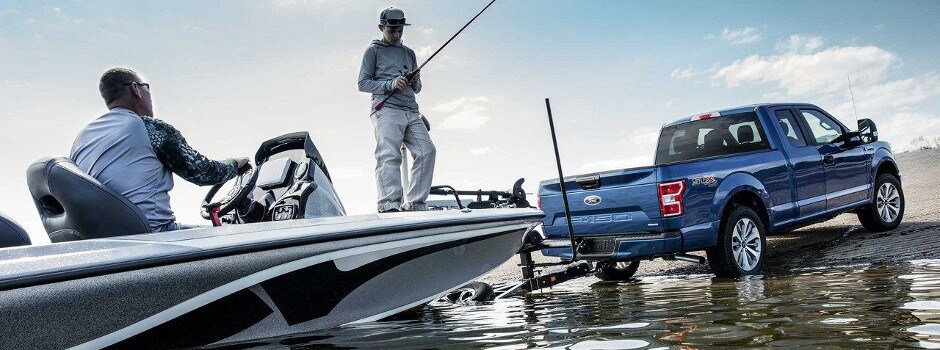 2018 Ford F-150 towing and engine specs 2018 Ford F-150 pulling a fishing boat