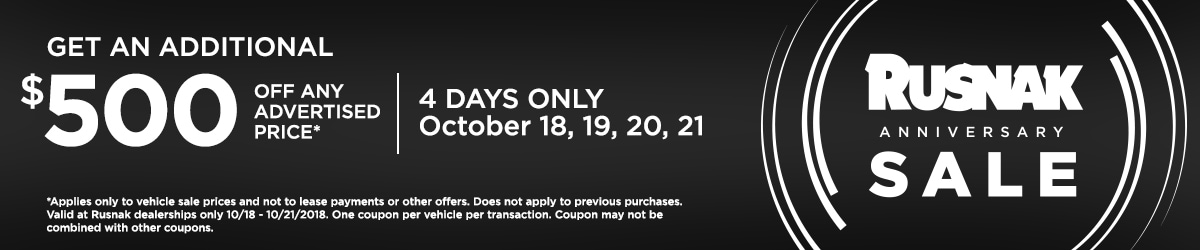Rusnak Anniversary Sale