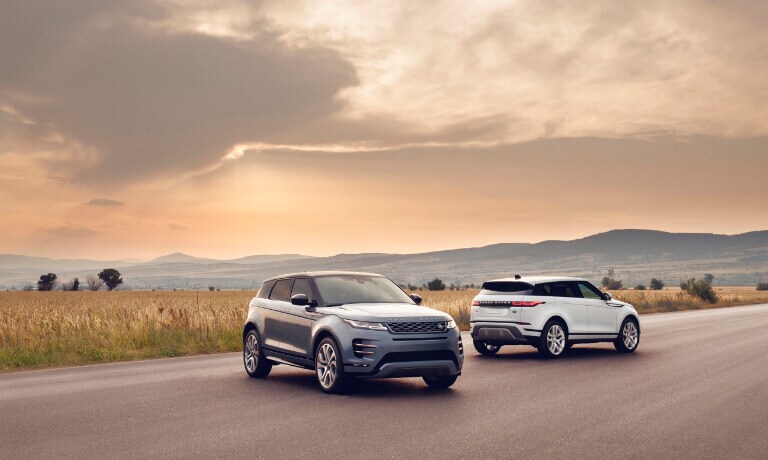 2023 Land Rover Range Rover Evoque Exterior Parked By Rocks