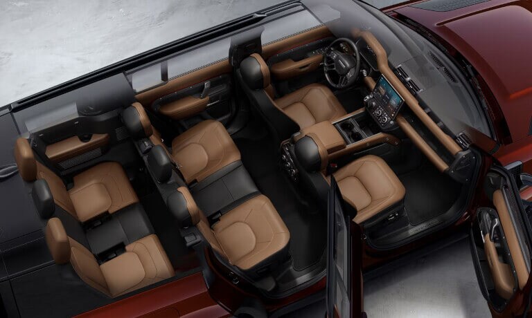 2026 Land Rover Defender interior seating overhead view