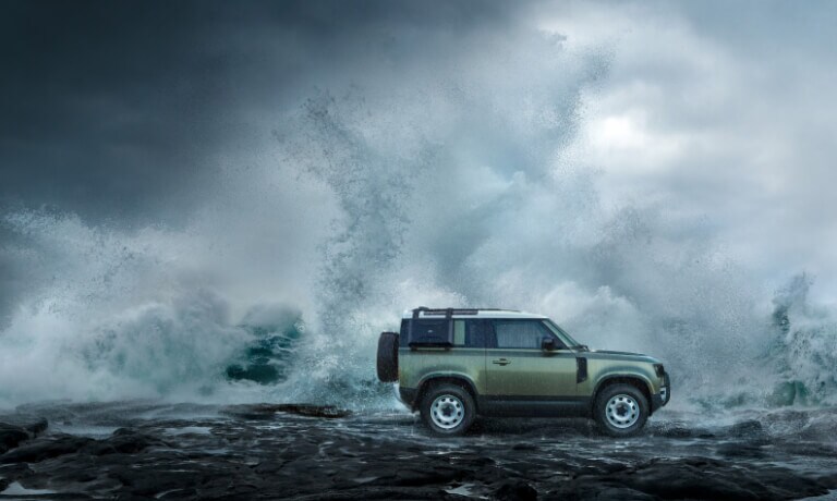 2024 Land Rover Defender Exterior In Front Of Waves