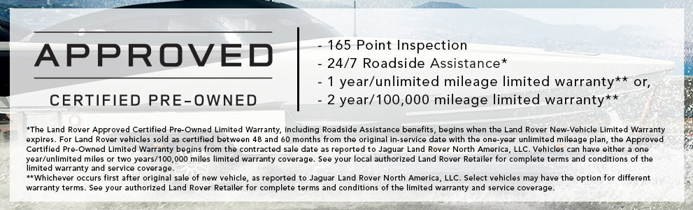 Land Rover Approved Certified Pre-Owned Program