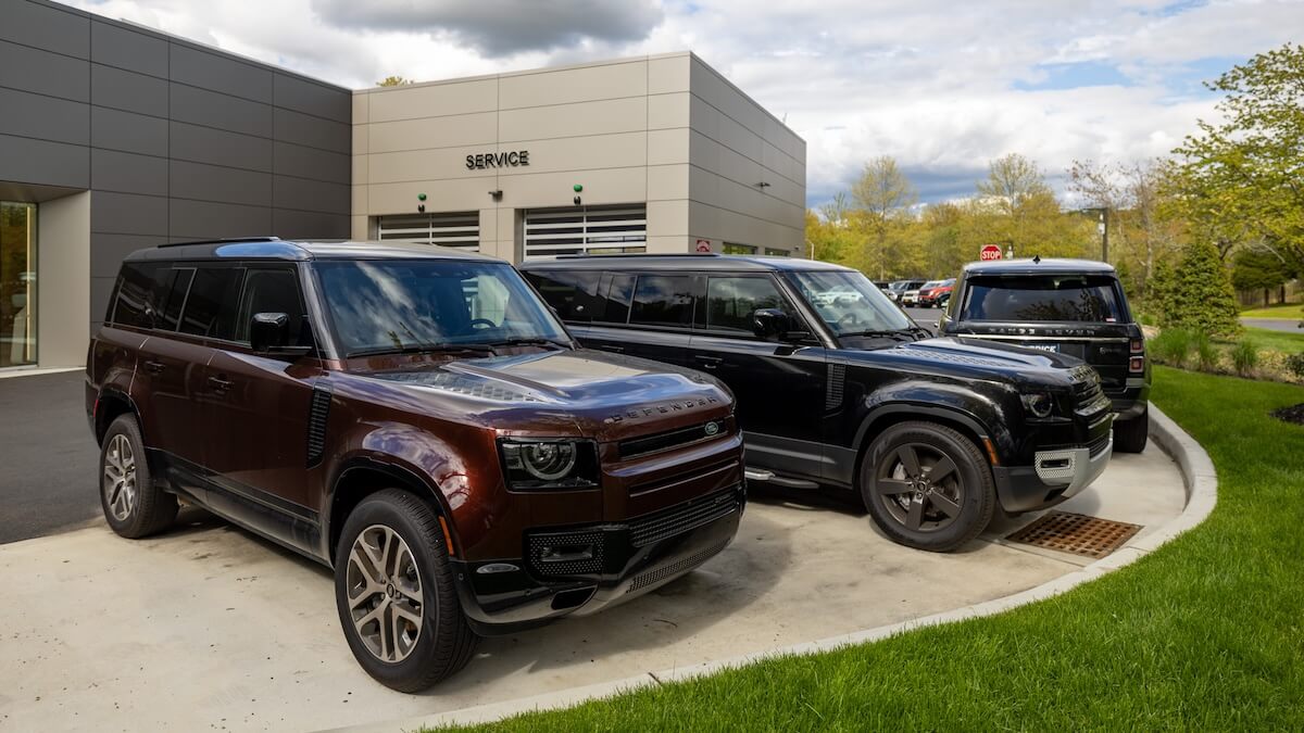 New Defender SUVs for sale outside Land Rover Mt. Kisco