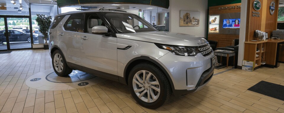 Land Rover Mt. Kisco Finance Center & Showroom Land Rover Mt. Kisco finance center and showroom with a new Land Rover vehicle for sale