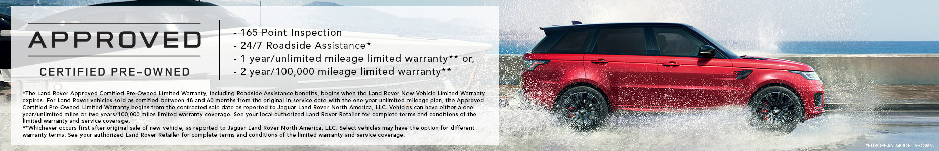 Land Rover Approved Certified Pre-Owned Program