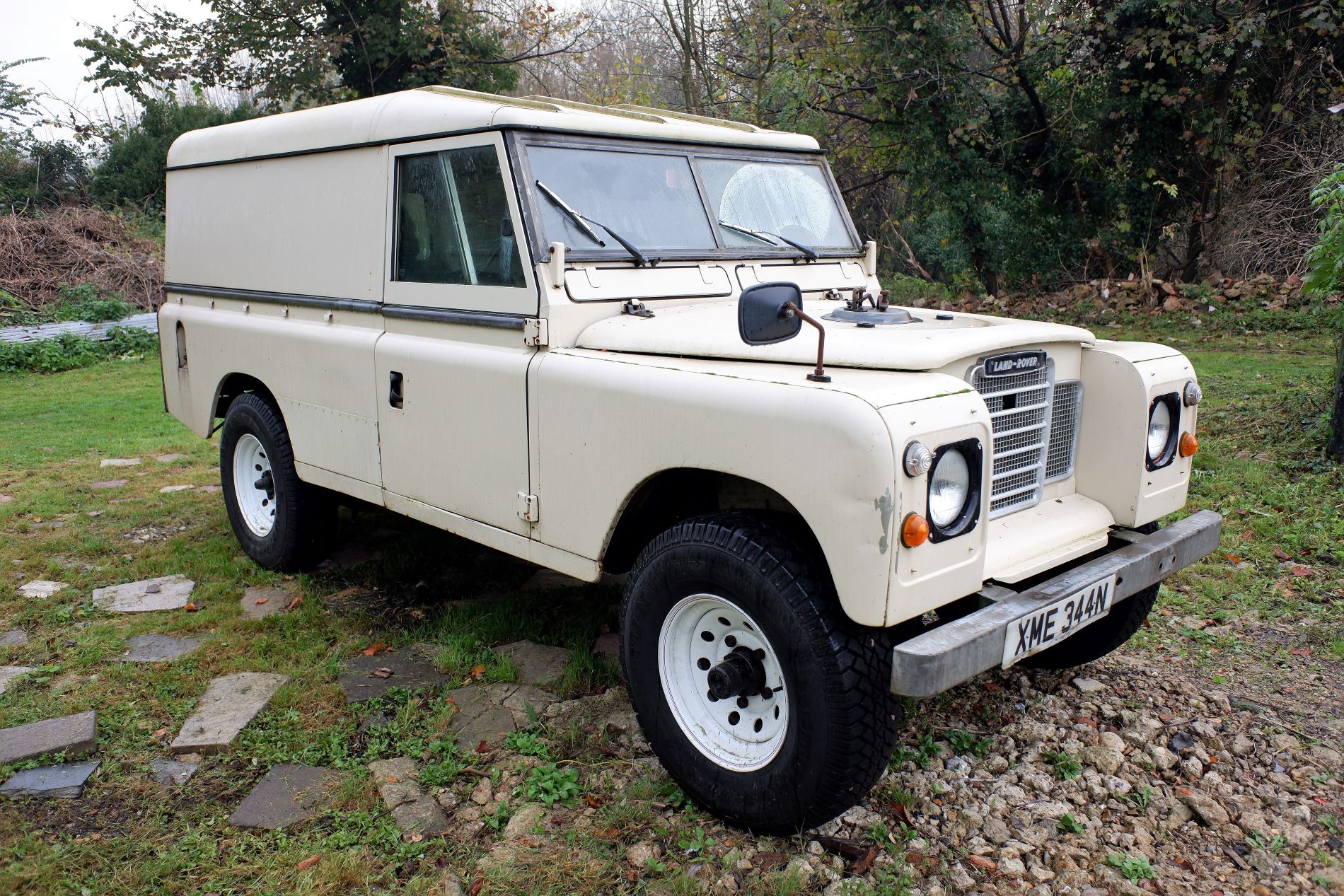 Exterior of Land Rover Series II with four doors