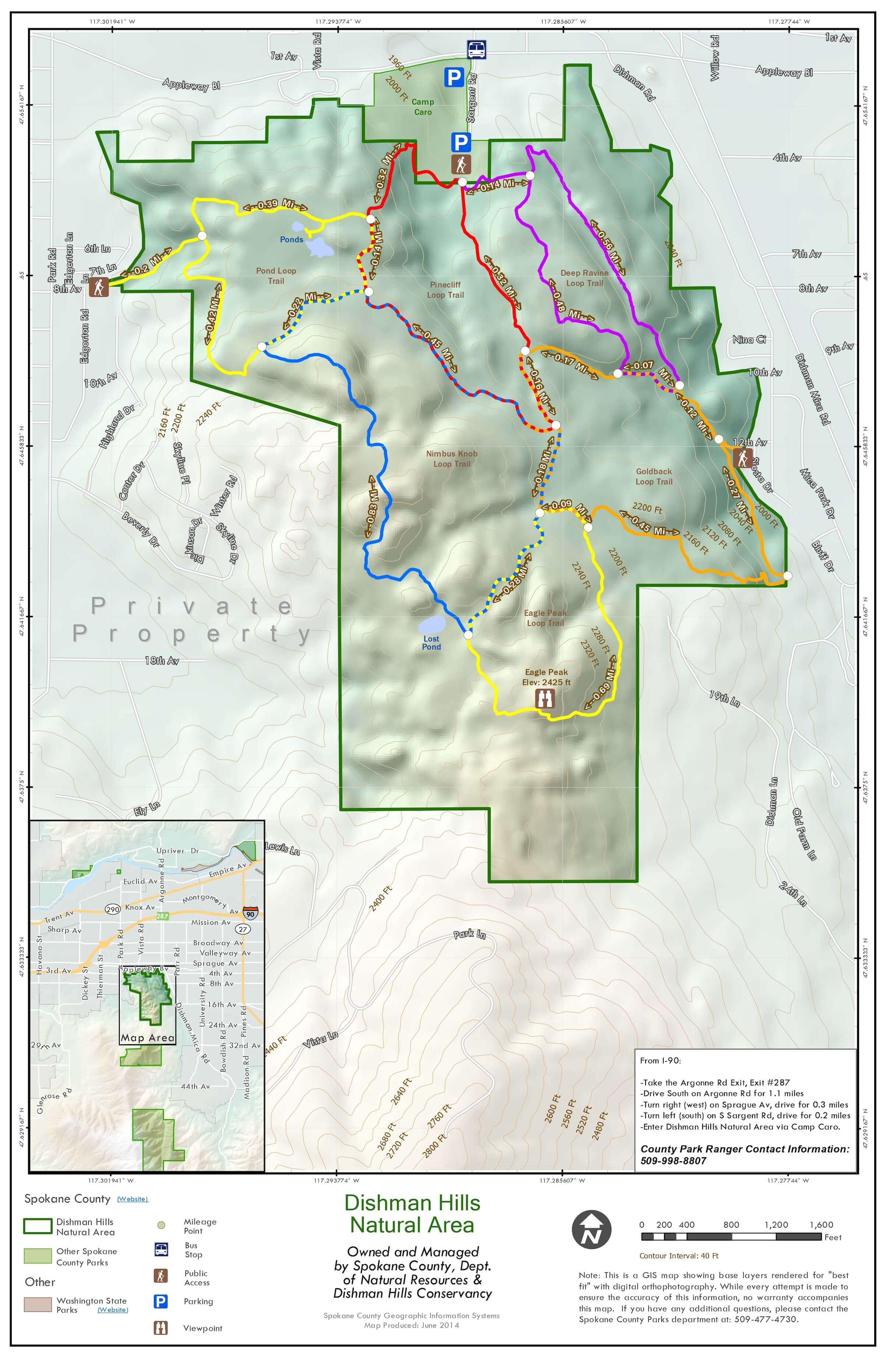 Dishman Hills Trail Map