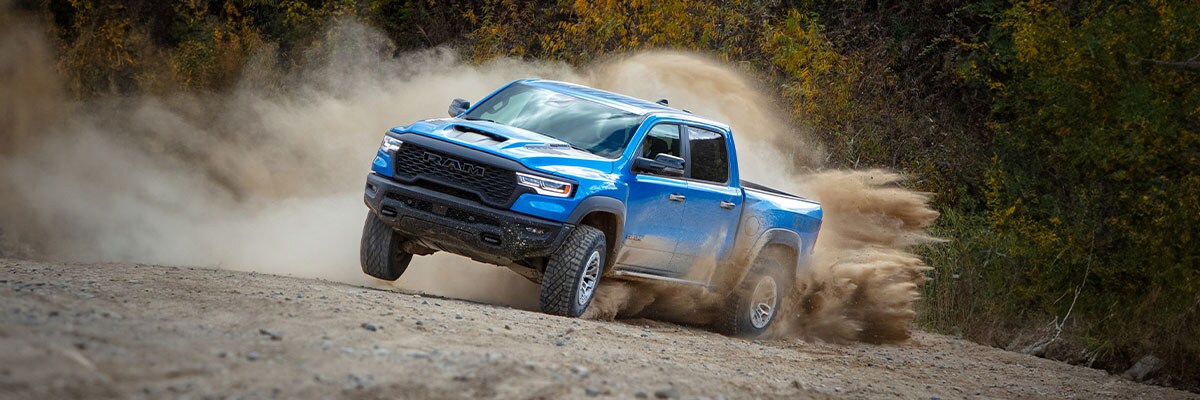 A RAM 1500 driving toward Larchmont, NY.