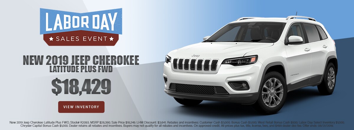 Purchase A New 2019 Jeep Cherokee Latitude Plus For Just $18,249 at Larry H. Miller Chrysler Jeep Dodge Ram Surprise