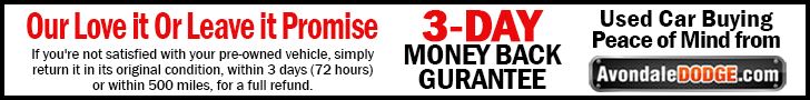 3-Day Return Policy on Used Vehicle Purchases at AvondaleDodge.com