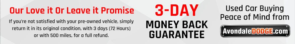 3-Day Return Policy on Used Vehicle Purchases at AvondaleDodge.com