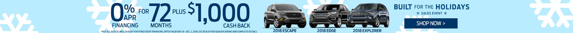 Black Friday 0% for 72 on select SUVs