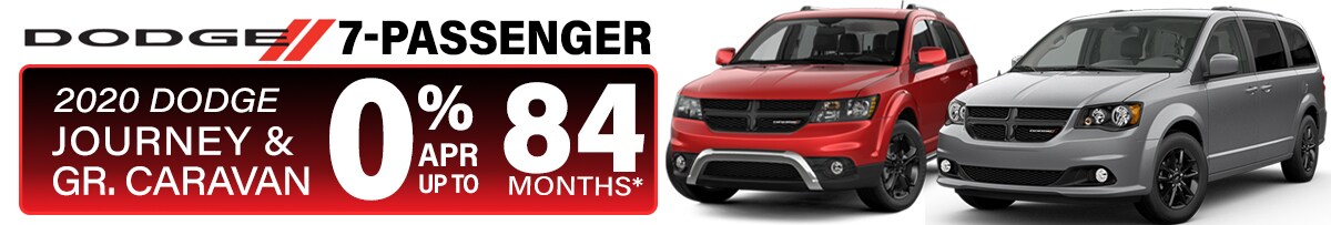 0% APR for 84 months on in-stock New Dodge Journey and Grand Caravan 0% APR for 84 months on all in-stock New Dodge Journey and Grand Caravan in Peoria, AZ!