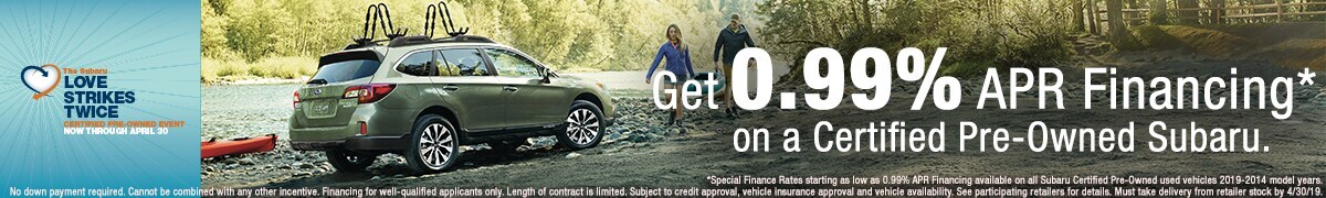 0.99% APR Finance Special on Certified Pre-Owned Subaru in Boise