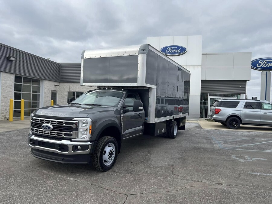 Custom over the cab box van body Ford commercial box truck Lasco Ford Fenton Michigan