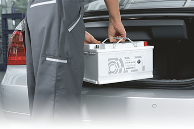 BMW Battery BMW technician replacing a battery