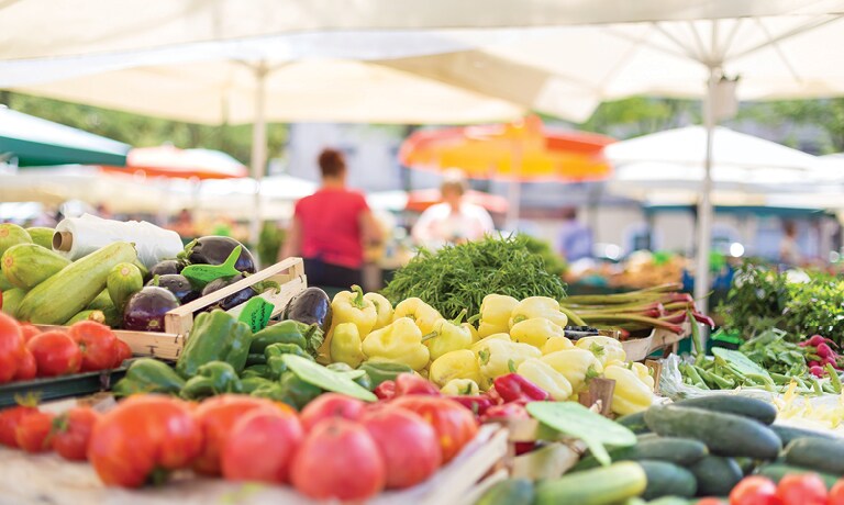Farmers Market Photo with fresh vegetables