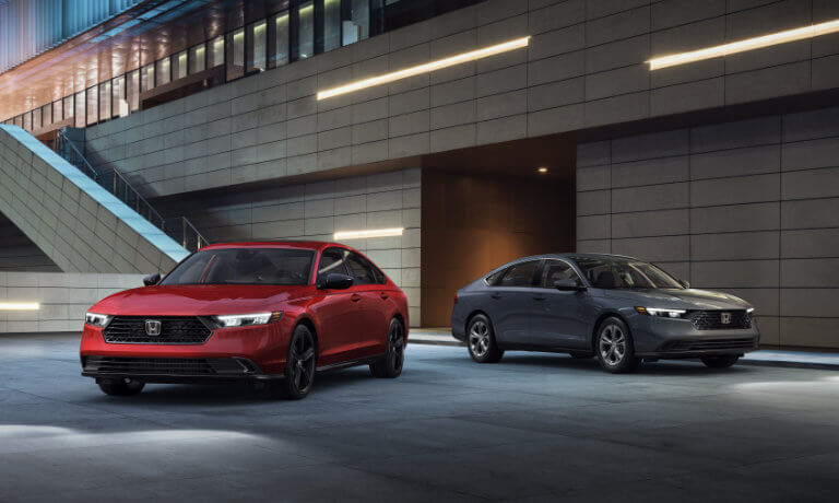 2023 Honda Accord lineup parked by a modern building