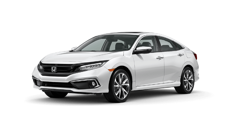 2021 Honda Civic Touring exterior in platinum white