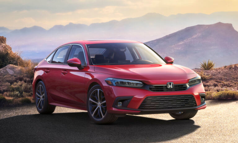 2022 Honda Civic exterior by desert mountains