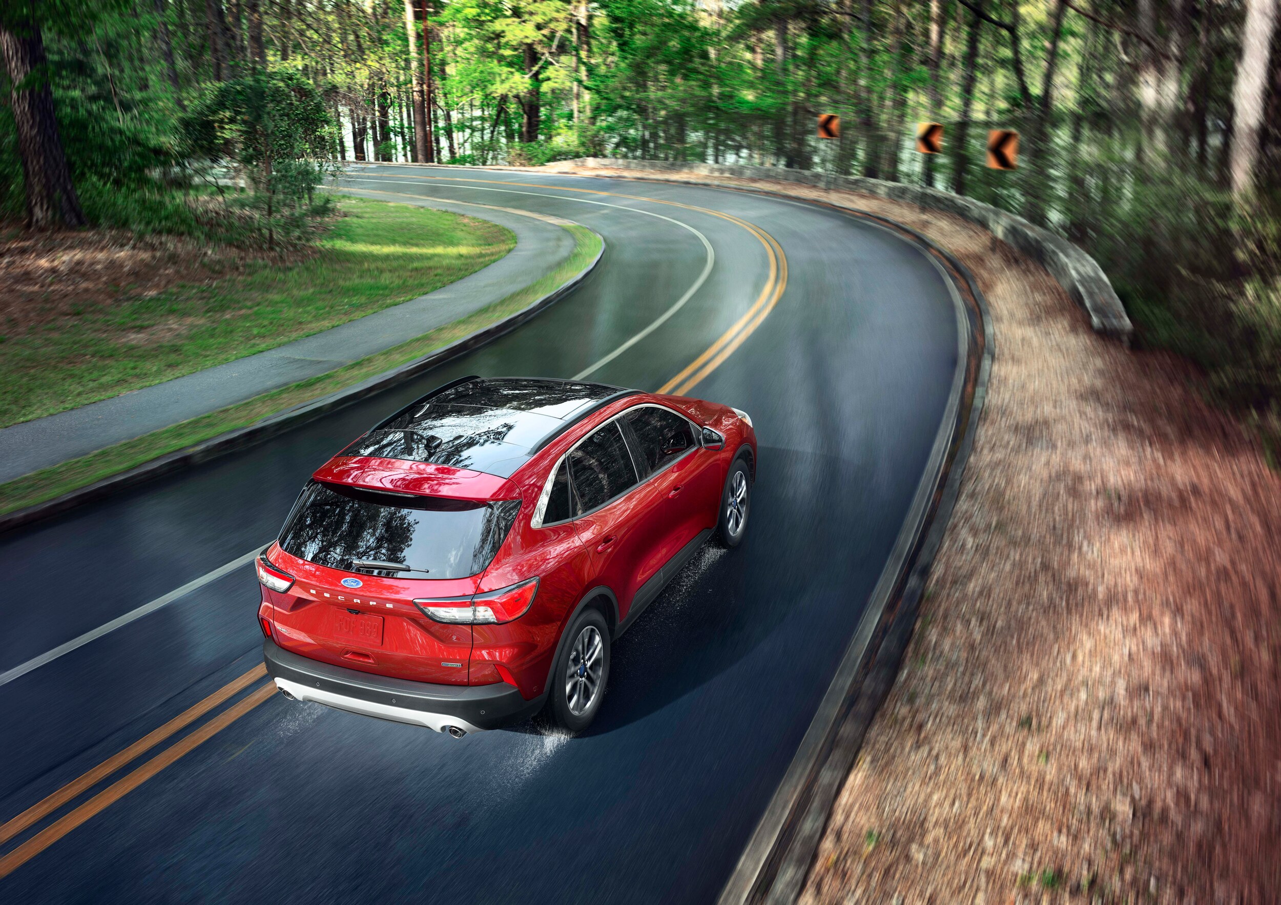 Len Stoler Ford is a Ford Dealership in Owings Mills near Woodlawn MD | 2020 ford escape driving on wet road