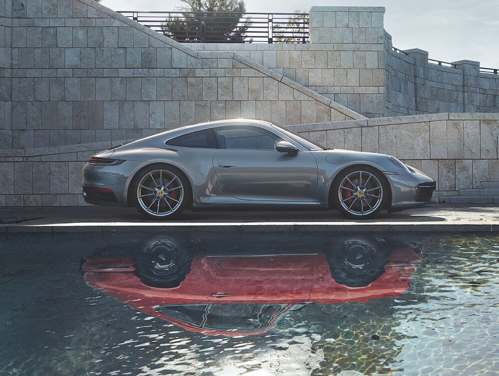 2020 Porsche 911 Carrera parked in a garage
