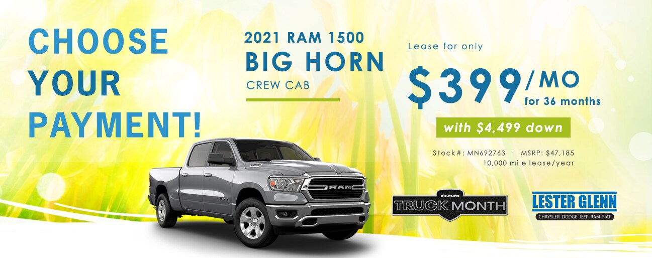 2021 RAM 1500 Big Horn Crew Cab Monthly Special