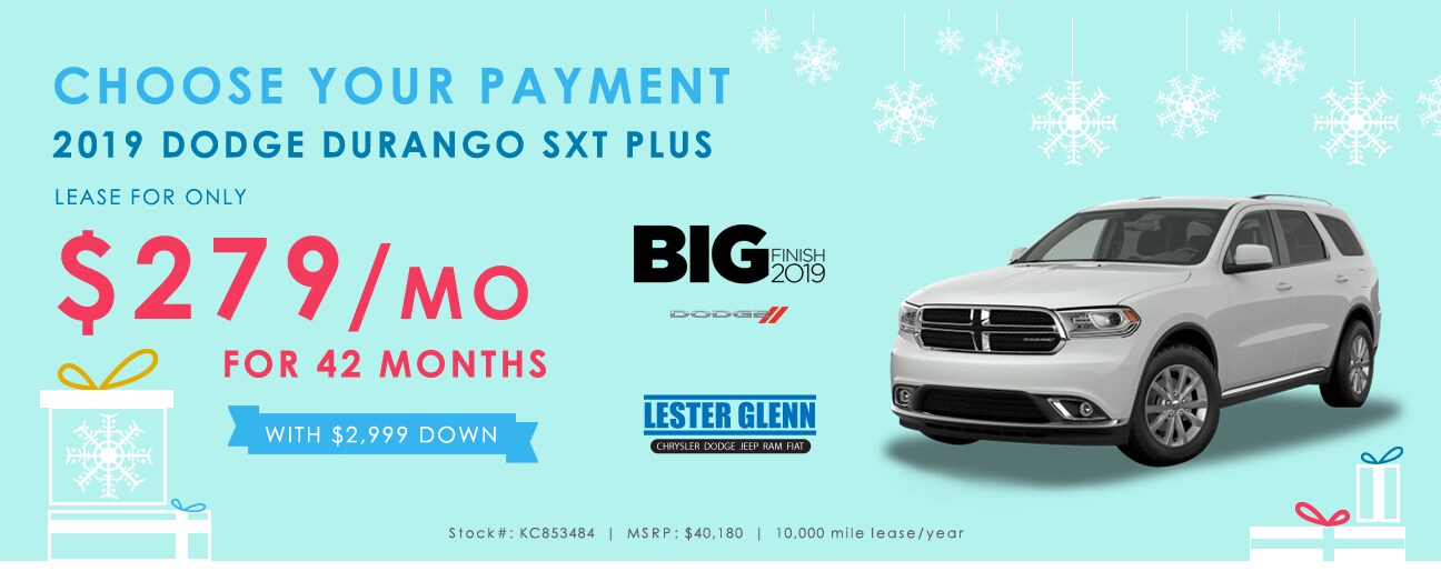2019 Dodge Durango SXT Plus Lease Special