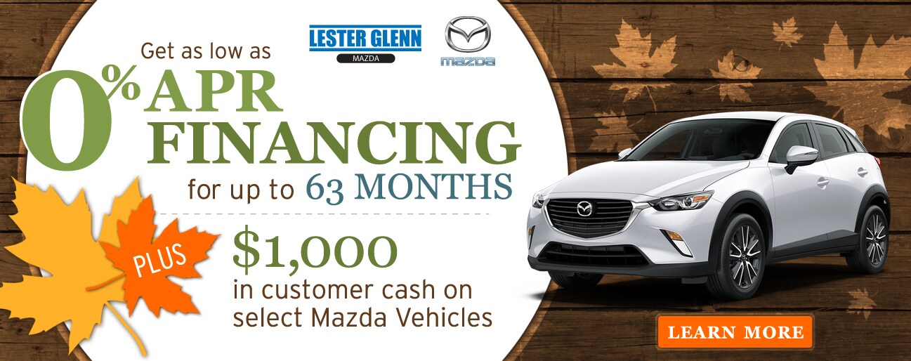 Lester Glenn Mazda Get as low as 0% APR Financing
