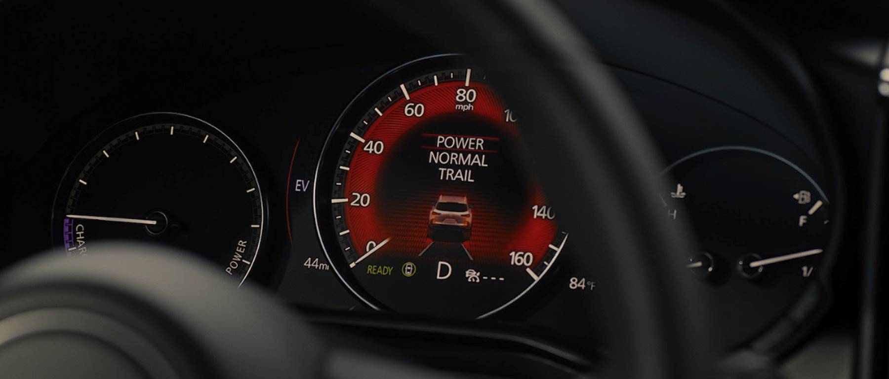 Drivers dashboard showing odometer