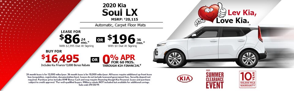 2020 Kia Soul Lease Special at Lev Kia 2020 Kia Soul Lease Special at Lev Kia
