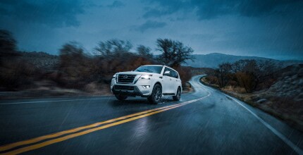 Nissan Armada Nissan Armada driving in rain