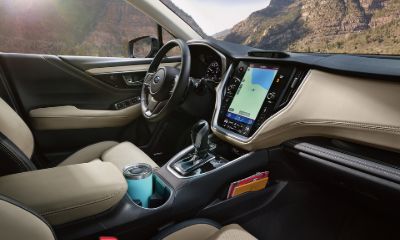 Subaru Outback Subaru Outback interior showing front seats, steering wheel and dashboard