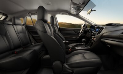 Subaru Crosstrek interior Subaru Crosstrek interior seating seen from the side