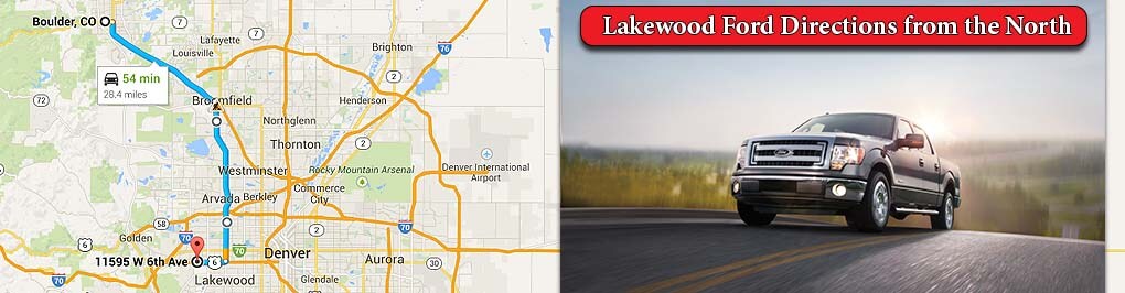 Directions to Lakewood Ford from Boulder