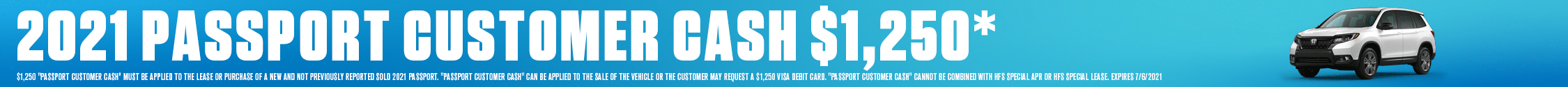 Passport Customer Cash $1250