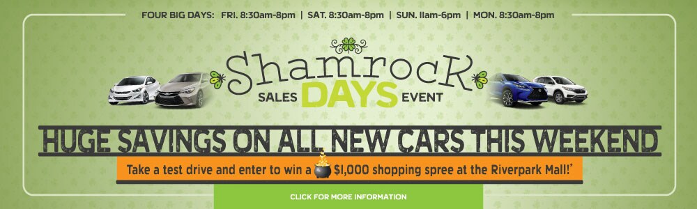 Great prices on new and used cars during the Shamrock Sale