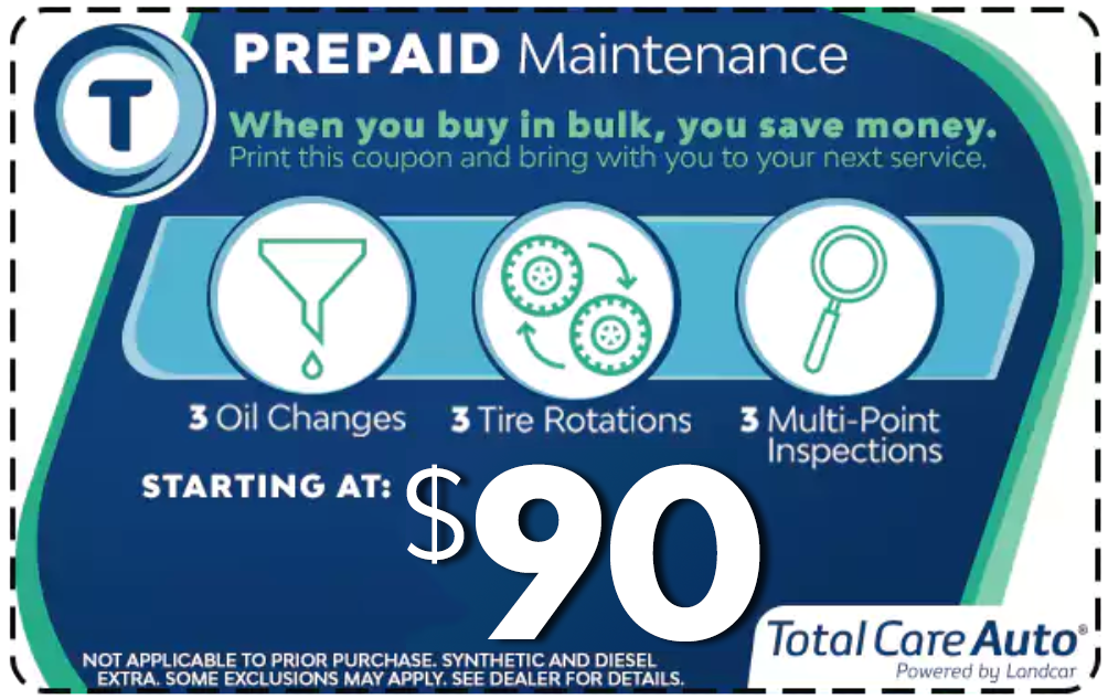 Total Care Auto Prepaid Maintenance Coupon