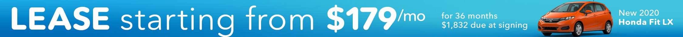 Lease a new 2020 Honda Fit for $179/mo from Larry H. Miller Downtown Honda Spokane